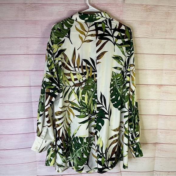 Nina Parker Tropical Print Palm Leaf Blouse Size 2X - Picture 5 of 5